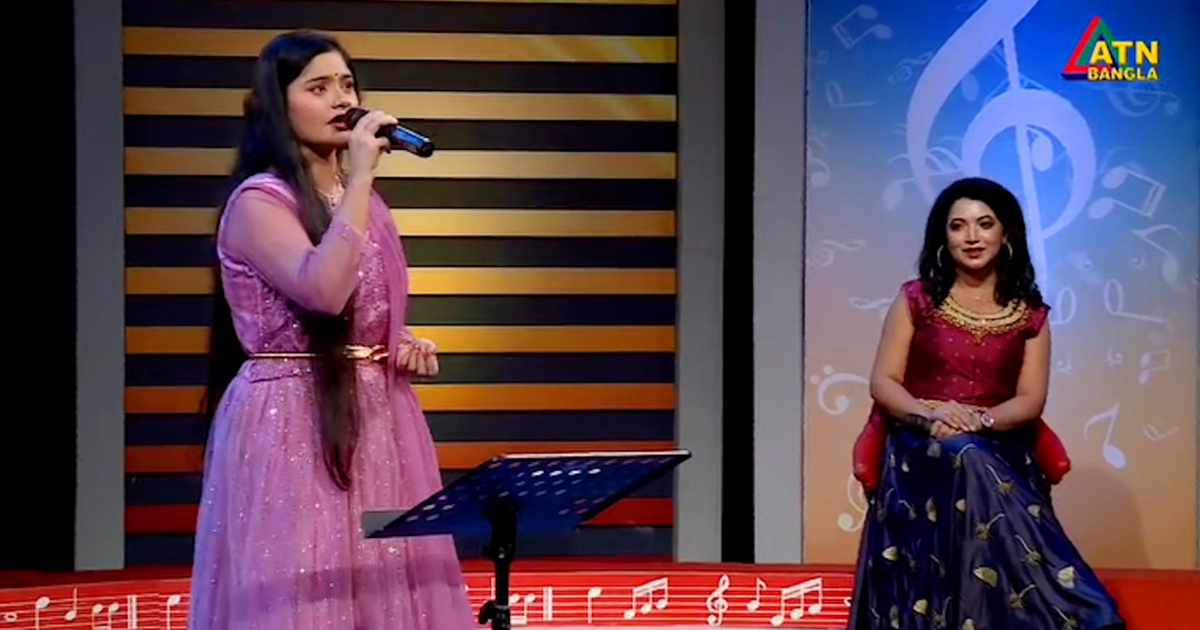 এটিএন বাংলায় আজ মধুপুরের সেজ্যোতির সংগীত পরিবেশন