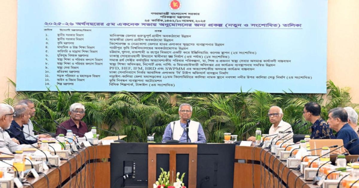 একনেকে ৭ হাজার ১৫০ কোটি টাকার ১২ প্রকল্প অনুমোদন